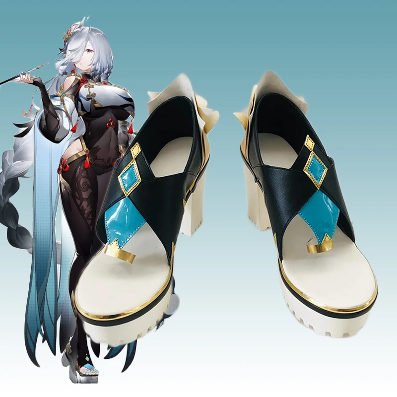 

Shenhe Cosplay Shoes Game Genshin Impact Shenhe Cosplay Shoes Sexy Women Shoes High Boots Heels Halloween