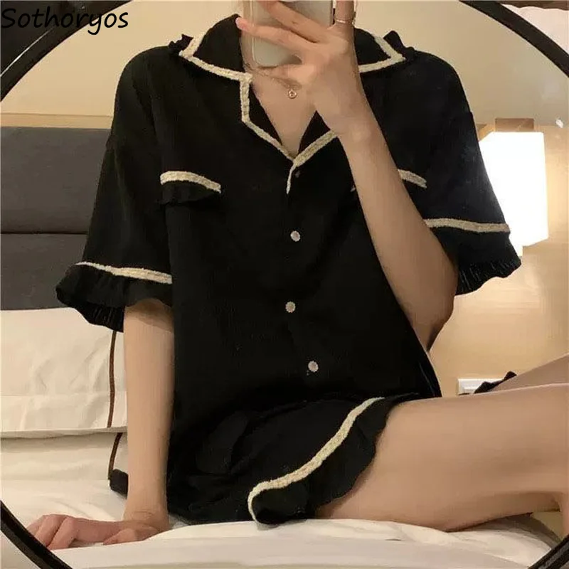 

3 цвета пижамные комплекты женские простые удобные повседневные дизайнерские пижамы милые студенческие летние простые Стильные в Корейско...