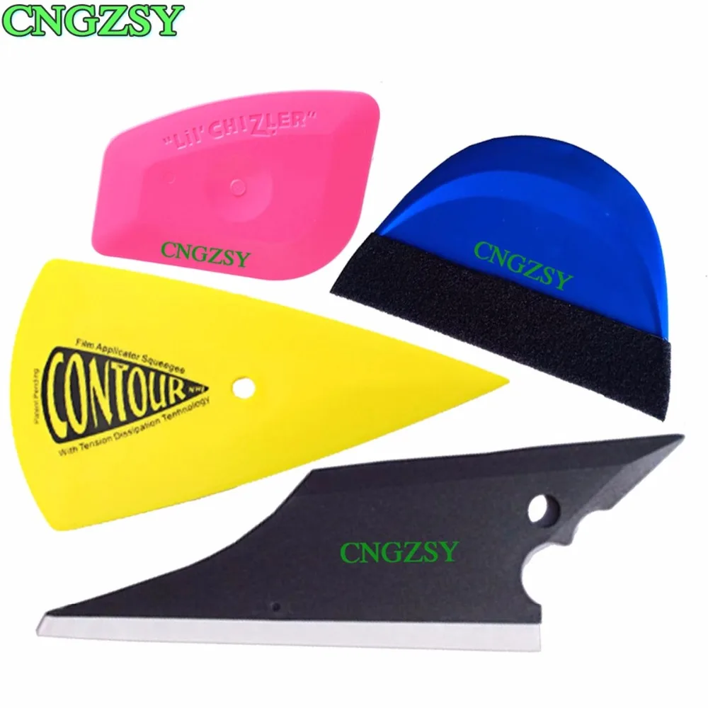 

CNGZSY Car Wrapping Window Tinting Tools Rubber Squeegee No-Scratch Mini Pink Multilateral Contour Scraper Car Cleaning Tool K76