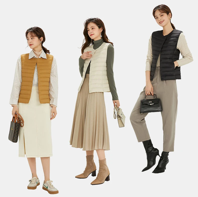 Spring Autumn Women Ultra Light Thin Down Vest White Duck Down Warm Winter Slim Waistcoat Under Parka Female Portable Outwear