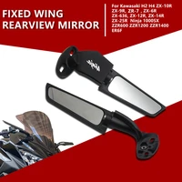 modified motorcycle mirrors for kawasaki ninja1000 zzr1200 er6f h2 zx636 zx9r adjustable rotating rearview wind swivel wing side