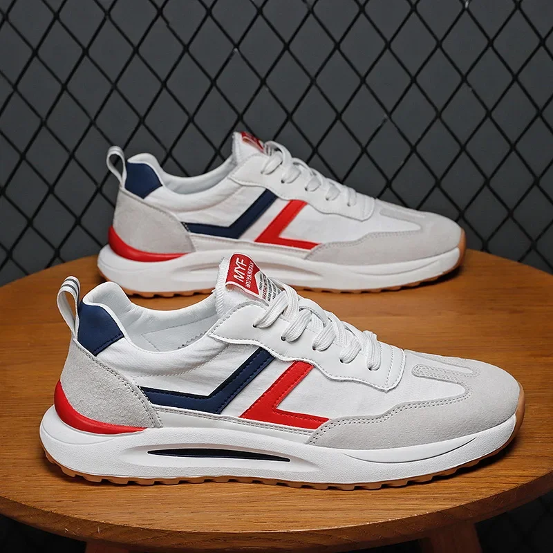 Мужские дышащие кроссовки повседневная спортивная обувь удобные полосатые