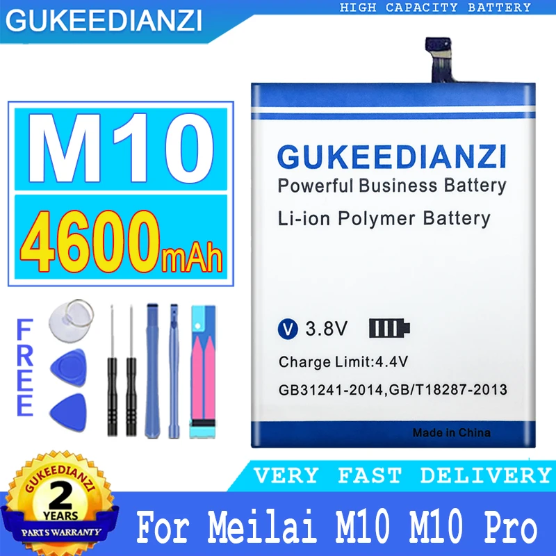 

4600mAh GUKEEDIANZI Battery For Meilai M10Pro M10 Pro Mobile Phone Big Power Bateria