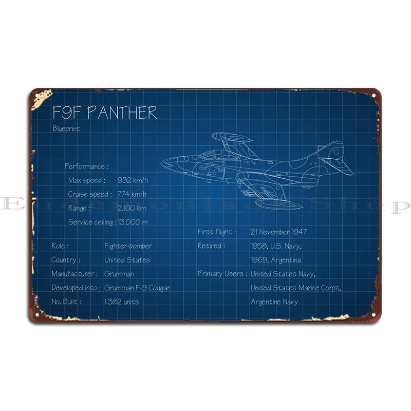 

F9f Panther Metal гаражный знак Pub персонализированный дизайн, домашний оловянный плакат