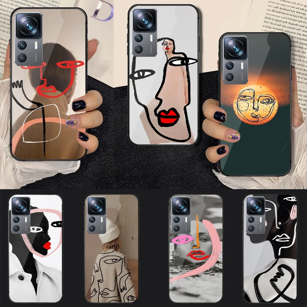 

Art Picasso Style Tempered Glass Phone Case Cover For Xiaomi Mi Poco X F 8 11 12 13 T 3 4 GT Pro Lite Ultra 5G