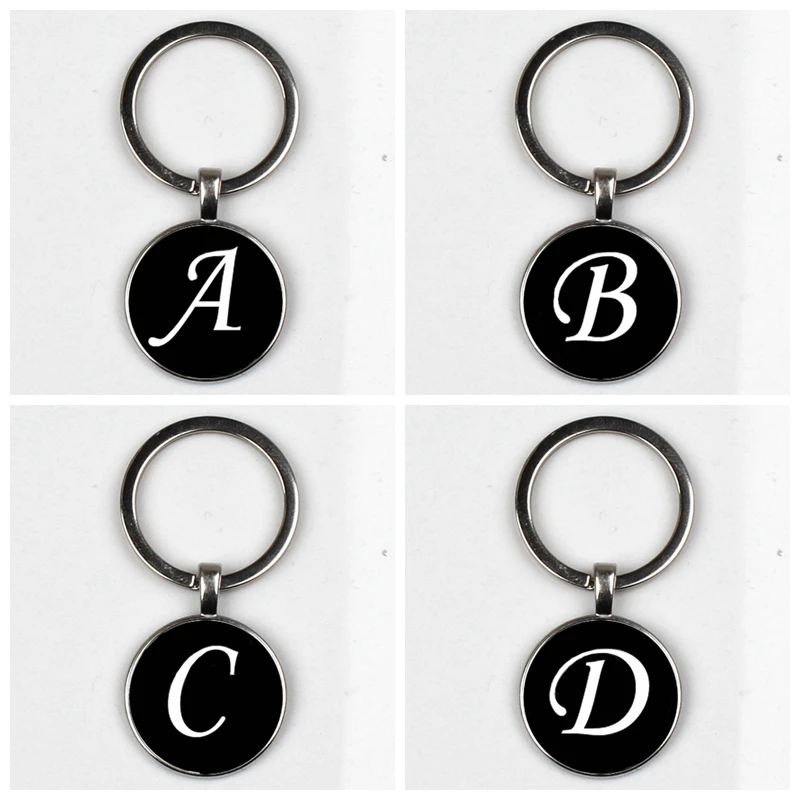 

26 English Alphabet Aname Charm Pendant First Letter Women Fashion Key Chain Rings Accessories Men and Women Jewelry Gift