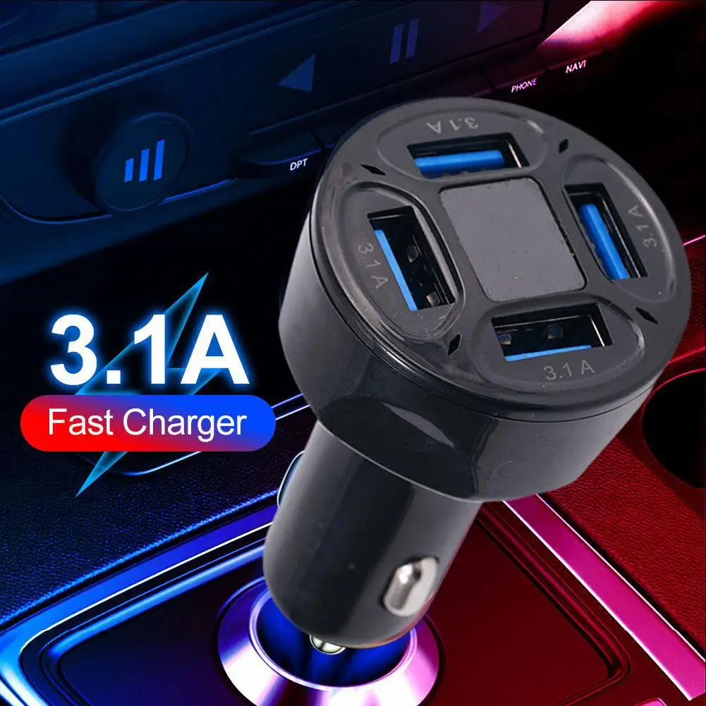 

4 Ports USB Car Charger Fast Charging PD Quick Charge 3.0 USB C 66W Car Phone Charger Adapter For iPhone 14 13 Samsung L6Y0