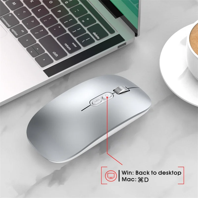 Фото Type-C Wireless Mouse Computer Bluetooth Mouse Silent PC Mause Rechargeable Ergonomic Mouse 2.4G USB Optical Mice For Laptop PC №2