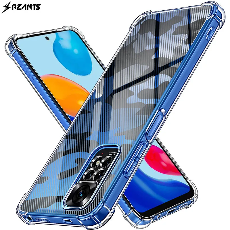 

Rzants Shockproof Silicone Soft Camouflage Case For Xiaomi Redmi Note 11 11s 4G Global Ultra Thin Clear Back Cover Airbag
