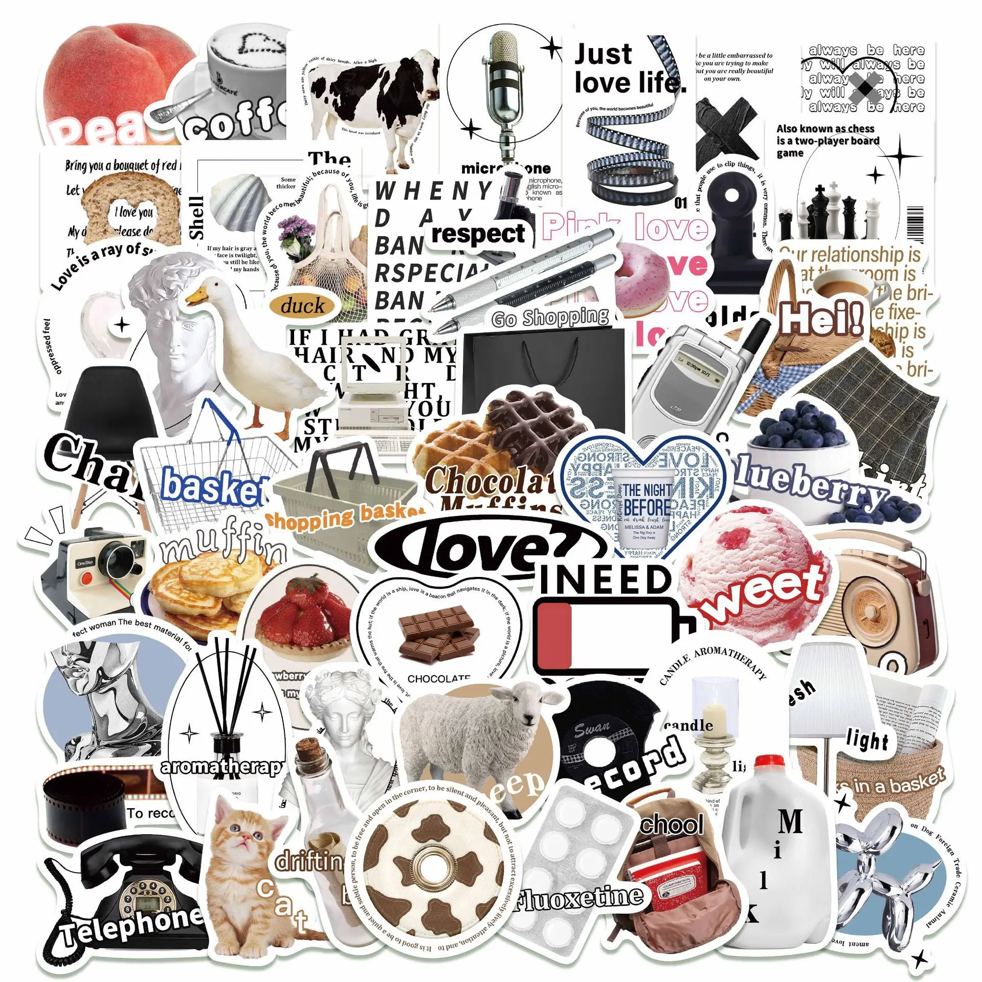 

10/30/50Pcs Cartoon INS Style Sticker Aesthetic Suitable for Luggage Skateboard Notebook Bike Waterproof Sticker Kids Toys Gifts