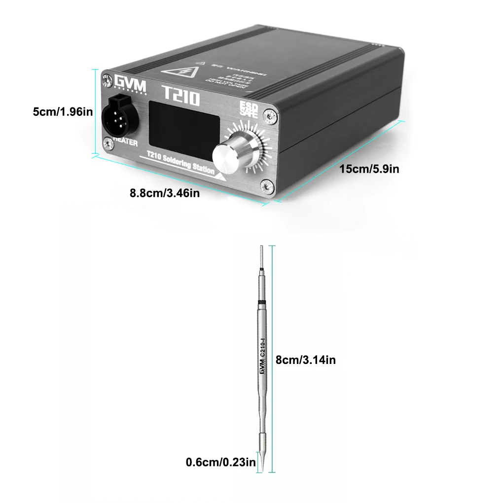 

GVM T210 Регулируемая паяльная станция с цифровым дисплеем температуры для C210 наконечников JBC ручка ремонтный сварочный инструмент