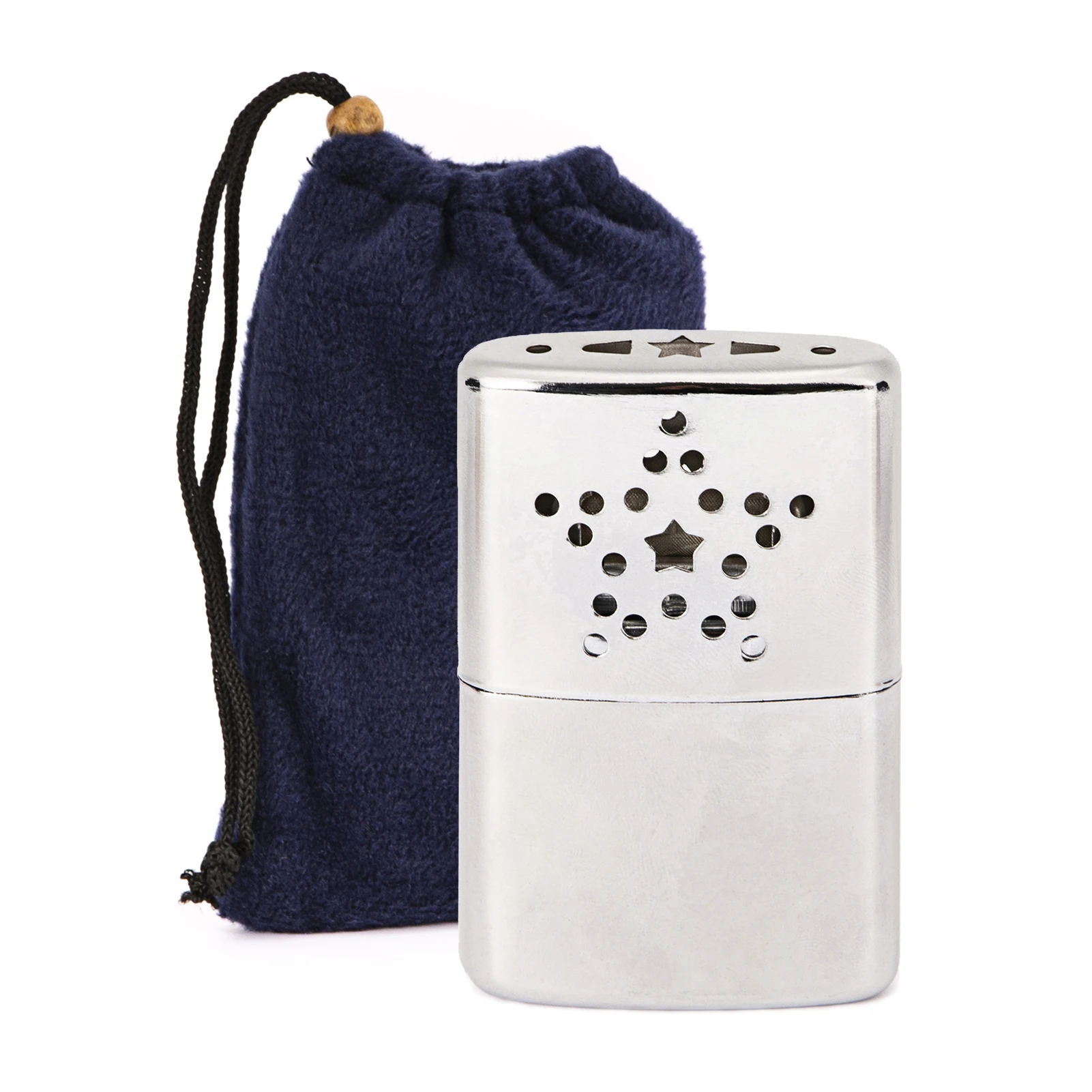 

Outdoor Portable Metal Hand Warmer with Pouch Fishing Camping Climbing Hiking Winter Warmer Equipment