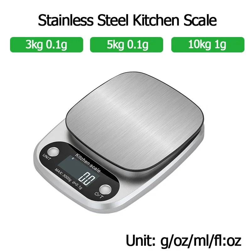 

3kg/5kg/10kg Kitchen Scale Digital LCD Electronic Scales 1g/0.1g For Food Balance Measuring Weight Libra Postal