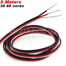 5 Meters 30 cores 60 cores Red White Black servo extension cable lead servo extended wire for JR Futaba RC model accessories