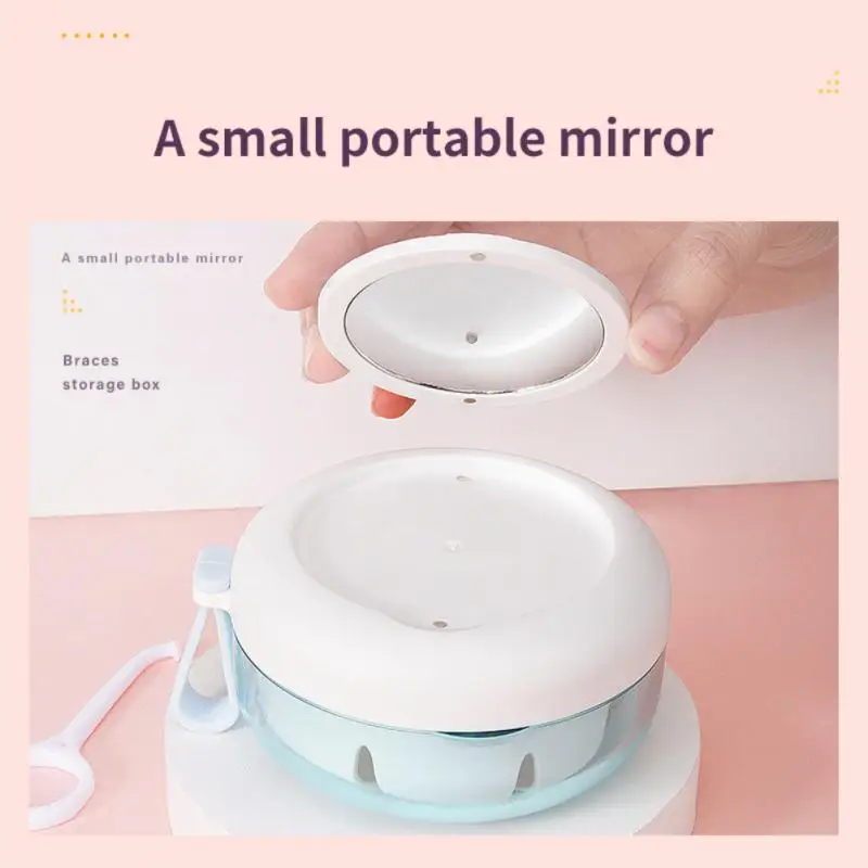 

Denture Cleaning Tooth Storage Water-tight Orthodontic Retainer Braces Storage Box Soaking Invisible Teeth Portable Belt Case