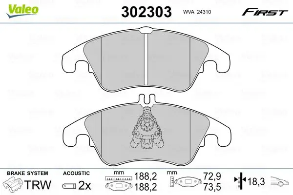

302303 disc brake pad (front) for FOCUS 00908.10