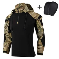 mens military combat shirt tactical hoody hunting outfit uniform camo hood long sleeve men clothing army multicam work clothes