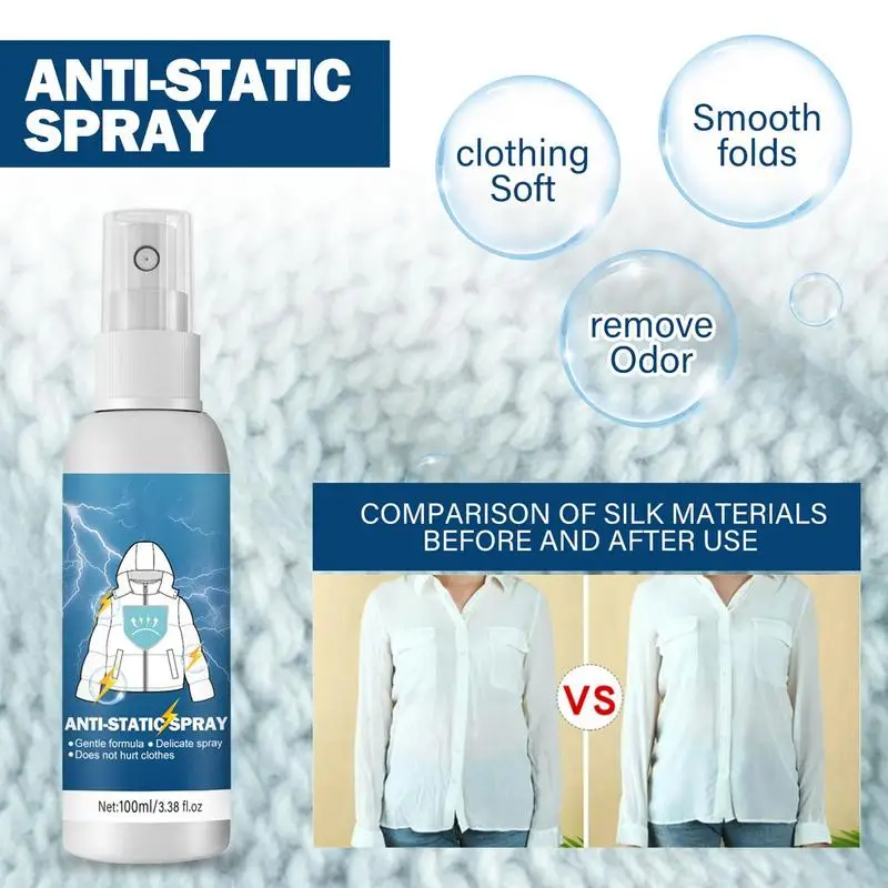 

Hair Anti-static Static Remover Spray for Clothes Balancing Eliminate Static Shock Anti Static Spray Home Wrinkle Sprays 3.5OZ