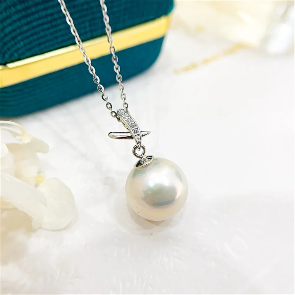 

DIY Pearl Accessories 925 silver pendant empty holder fashionable gold silver pendant with 8-12mm round