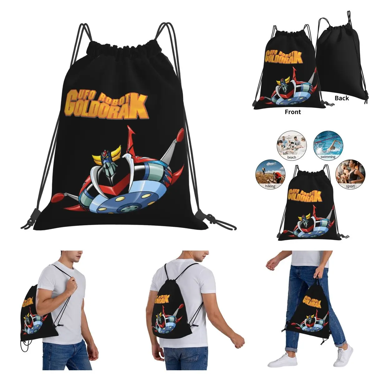 

Сумки на шнурке Goldoraks UFO Robot, сумка для спортзала, винтажный рюкзак, Забавный саркастический рюкзак