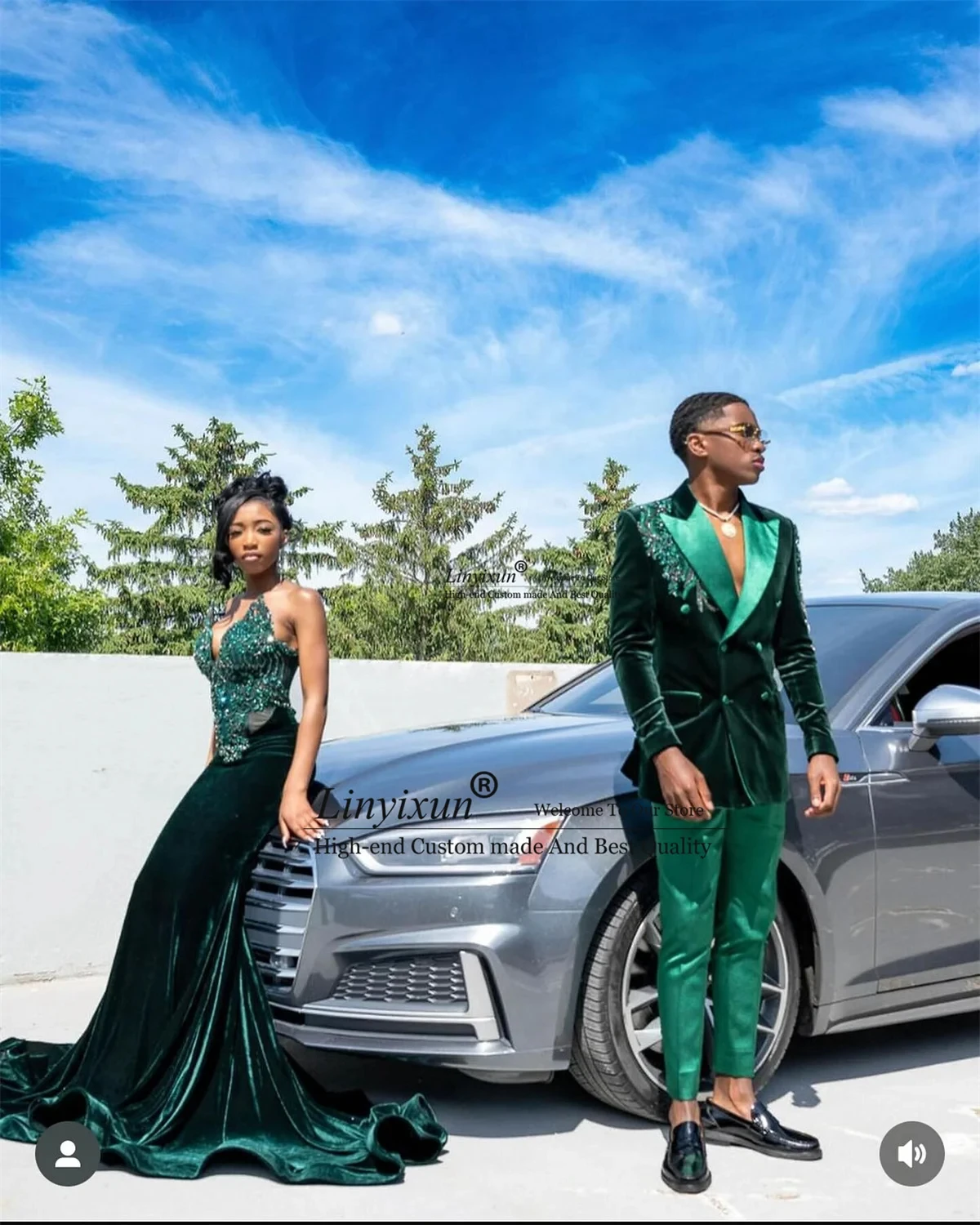 Модные Зеленые искусственные смокинги мужские костюмы Аппликации бисерные для