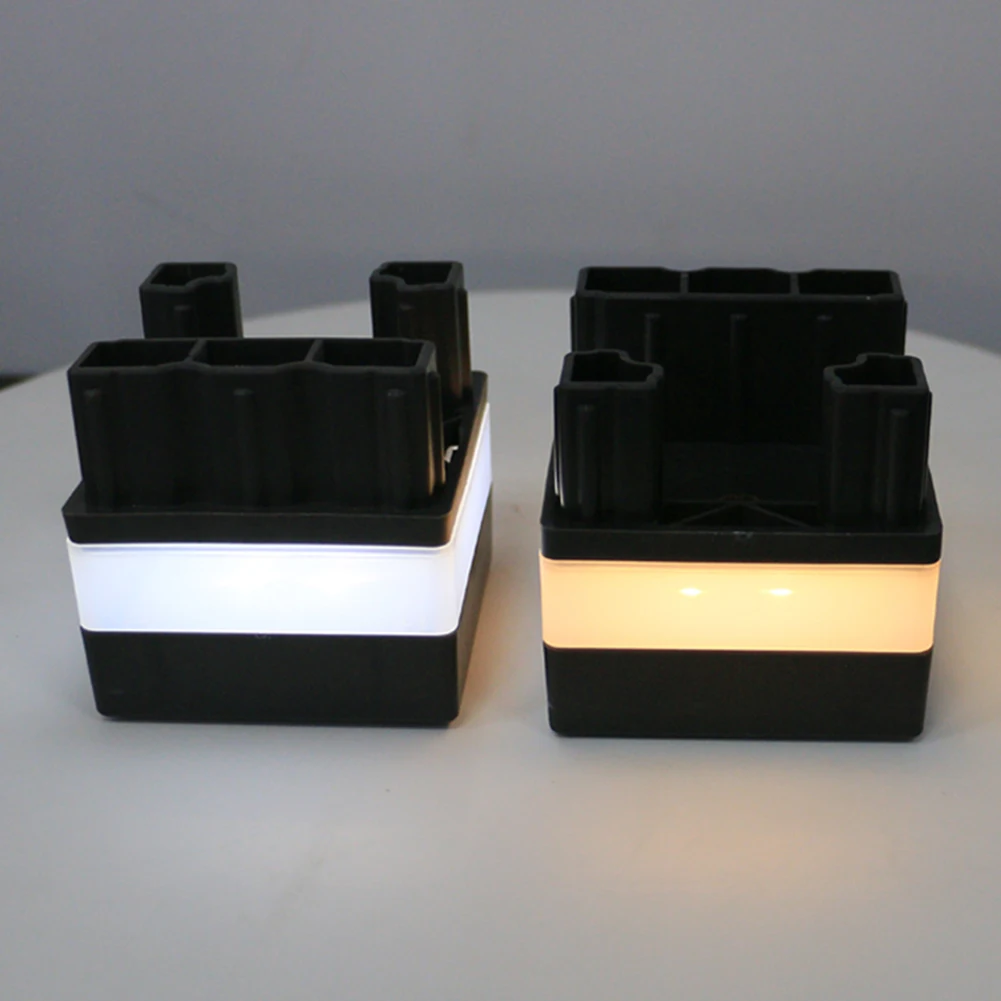 Solar Powered LED Square Fence Light White Warm Lamp Outdoor Lighting Control  Post Cap Aluminum Waterproof Pillar