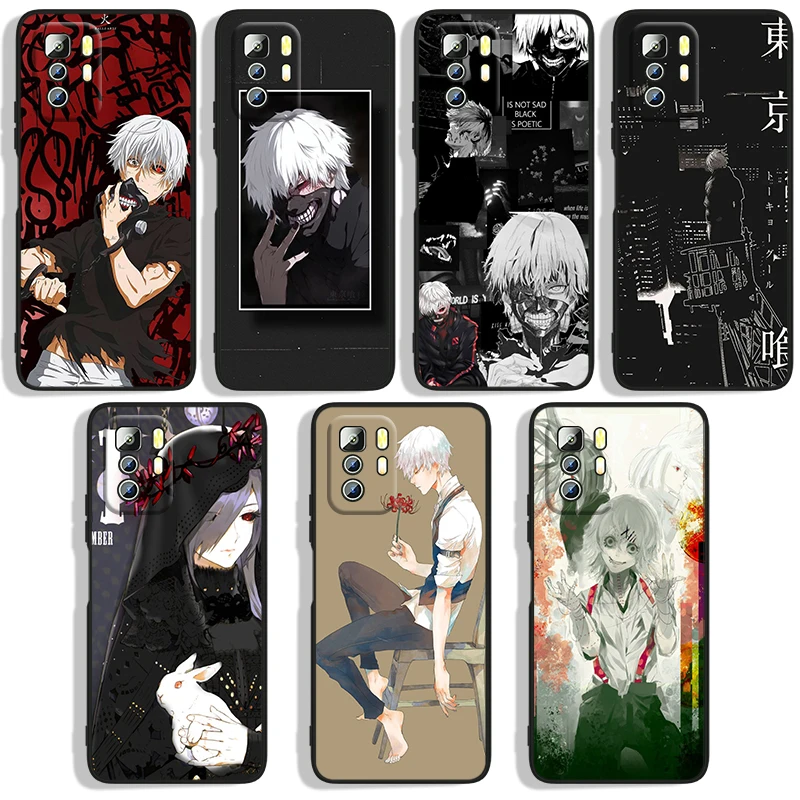 

Nice Japanese Anime Tokyo Ghoul Phone Case For Xiaomi Redmi Note 10 10S 10T 10ProMax 11S 11T 11E Lite Pro Black luxury Silicone