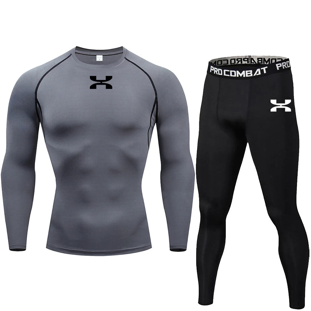 2 шт. мужская компрессионная спортивная одежда комплект для тренажерного зала