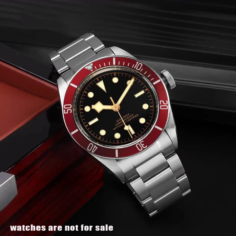 Фото Для Tudor Black Bay 79230 79730 Heritage Chrono ремешок для часов браслет 22 мм твердый ремешок для часов из нержавеющей стали без заклепок №4