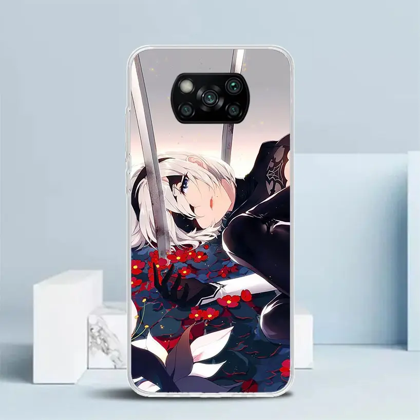 2B Nier Automata чехол для телефона из аниме Xiaomi Poco X6 X5 X4 X3 Nfc F6 F5 Pro F4 Gt F3 F2 F1 M5S M4 M3 M2 мягкая