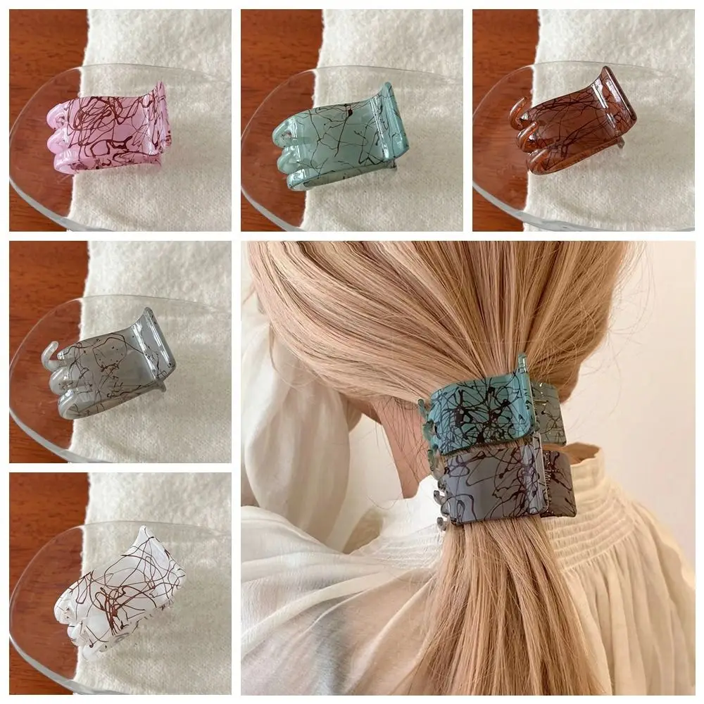 

Korean Style Retro Marble Texture Hair Claw Clip Women Girl Back Head High Ponytail Fixed Hair Clip Headwear Hair accessories