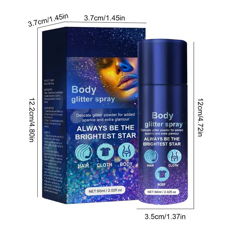 Блестящий спрей для всего тела стойкий Мерцающий Порошок женщин ежедневные