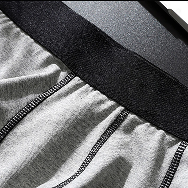 FK New Men's Cotton Underwear Fashion Low-Waist Color Matching Boxer Shorts Male Breathable Boxers Underpants Sexy Panties 3Pcs