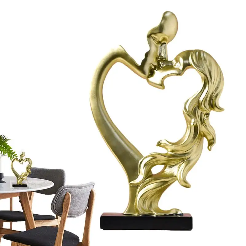 

Скульптура для пары, скульптура персонажа, романтическая декоративная Современная креативная поцелуйная статуя на лоб для украшения книжной полки