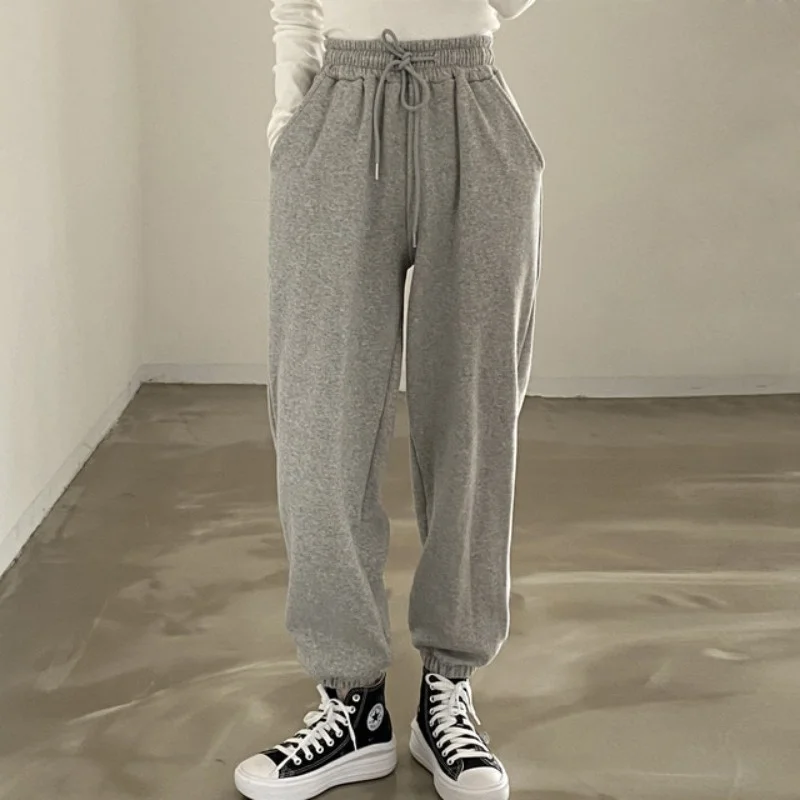 

Casual Sports Pants Spring New Simple Drawstring Elastic Waist Loose Sportswear Women's Pants