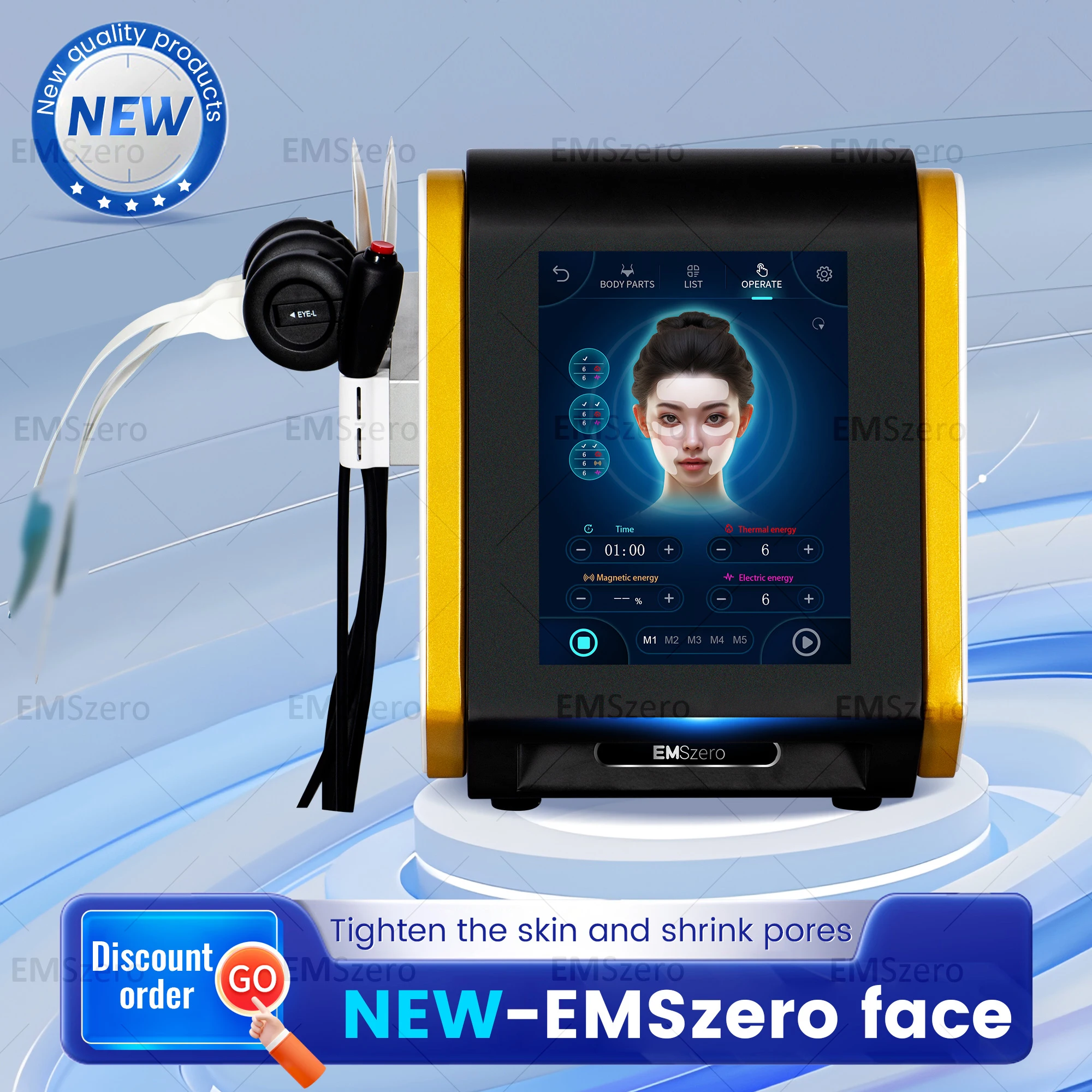 Фото 2025 НОВЫЙ профессиональный электростимулятор для лица Emrf Face Ems RF машина для подтяжки лица PEFACE Sculpt подушечки для лица массажер устройство №2