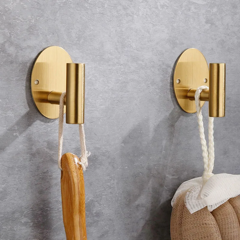 

Punch-Free Stainless Steel Hooks Wall Shelf Bathroom Accessories Coat Hook Towel Holder Key Hanger Multifunction Cabinet Handle
