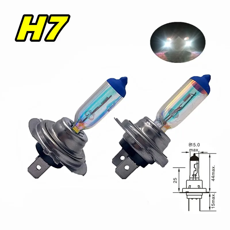 

2 шт. H7 12V55W Радужно-синий плазменный Px26d Автомобильная кварцевая галогенная лампа Противотуманная фара Автомобильная фара