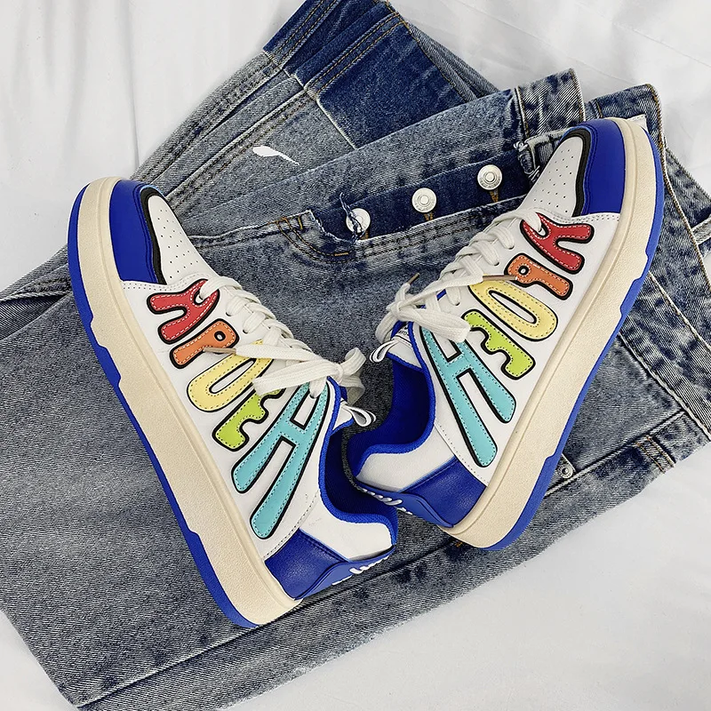 

Men Color Matching Casual Shoes Lace Up Student Mori Department Harajuku Ulzzang Sneakers Low-cut Canvas Shoes Casual Man Shoes