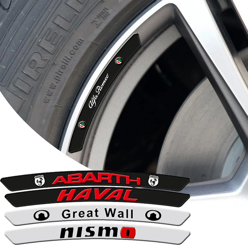 

4pcs Car Wheel Rims Racing Stickers Emblems Car Decoration for Dodge Caliber Ram 1500 Caravan Charger Grand Caravan Journey