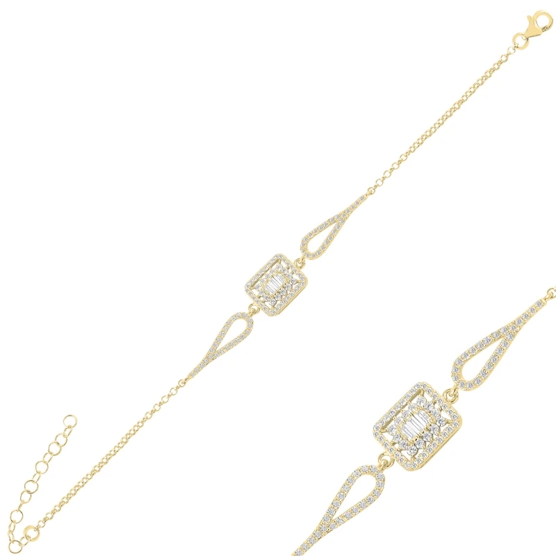 

Silver 925 Sterling Baget Zircon Cubic Zirconia Bracelet