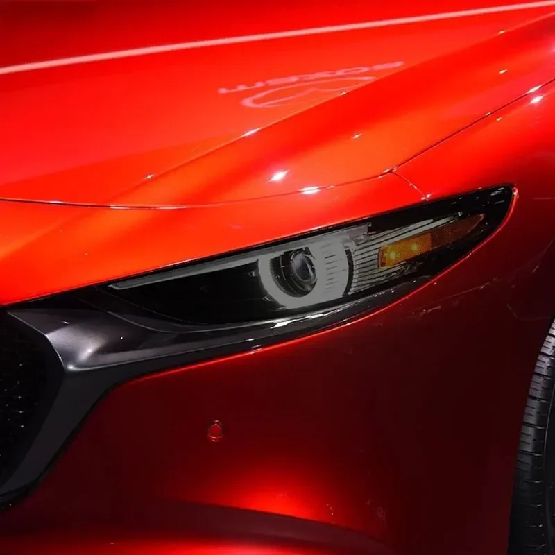 

2 Pcs Car Headlight Protective Film Headlamp Restoration Transparent Black TPU Sticker For Mazda 3 BP 2019 2020- Accessories