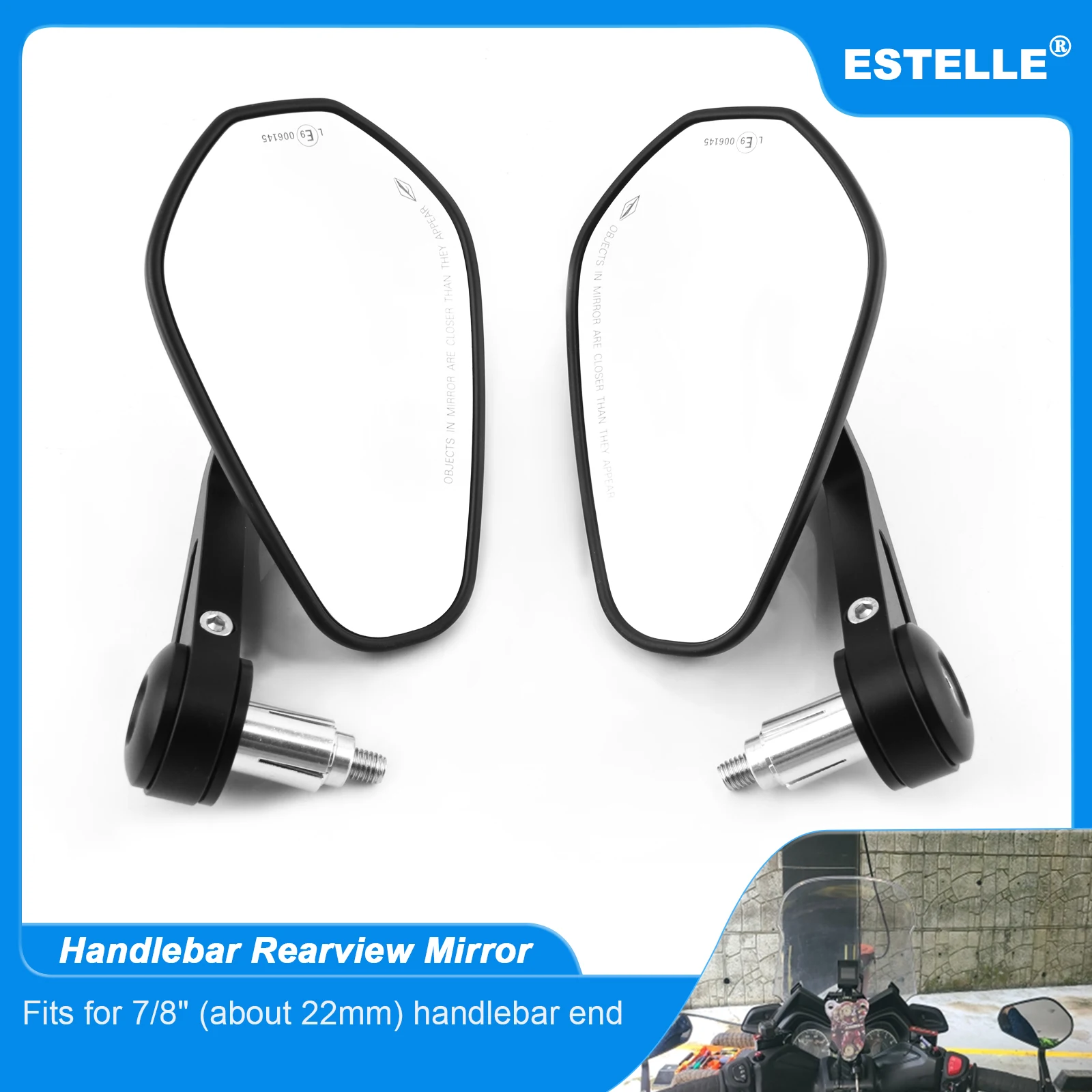 

Для руля 7/8 дюймов/22 мм Z750 LTZ 400 Z1000 ручка для мотоциклетного зеркала заднего вида объектив заднего вида вращающийся на 360 ° боковые зеркала