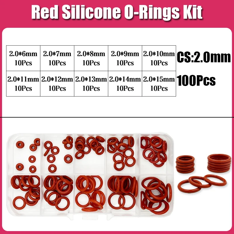 

Красные силиконовые уплотнительные кольца CS 1/1.5/2.0/2.4/3.1