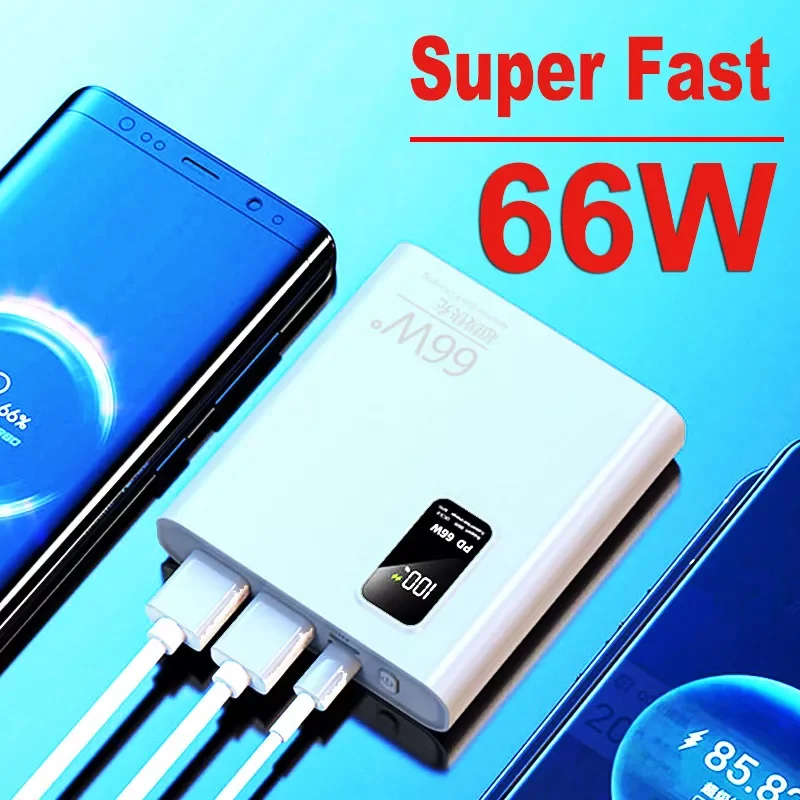 

NEW PD20W Super Fast Charging Power Bank Huawei66W Portable 20000mAh Charger Digital Display External Battery for iPhone
