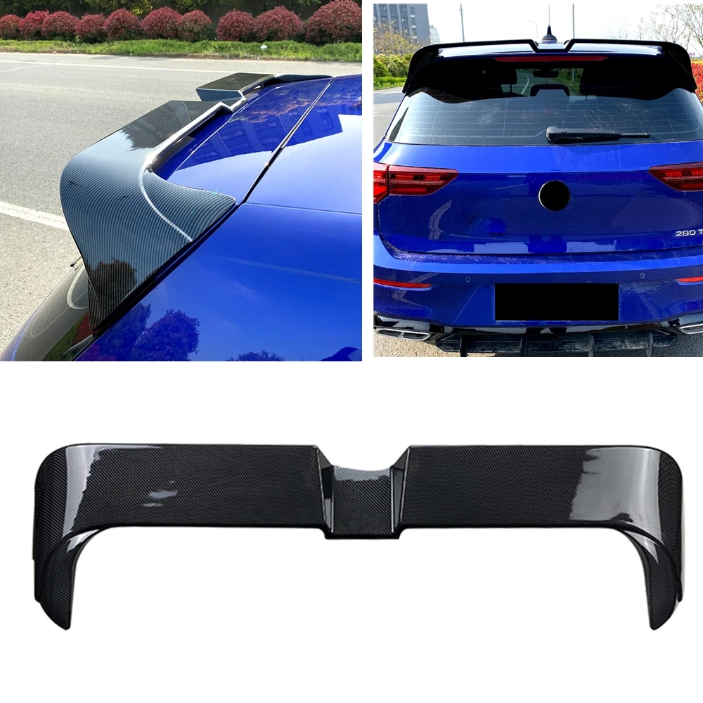 

Rear Roof Spoiler Wing For Volkswagen VW GOLF 8 MK8 2020-2021 Carbon Fiber Look Car Tail Gate Window Trim Trunk Lid Splitter Lip