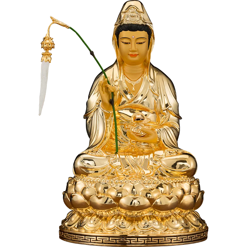 Pure copper and gold 19-inch statue of the goddess of vision