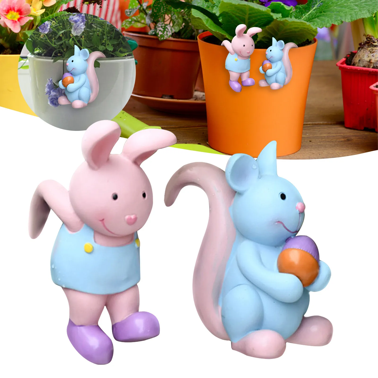 

Creative Hanging Resin Animal Flower Pot Hugger Planter Edge Decor Flower Pot Figurine Planter Pot Hanger Decoration