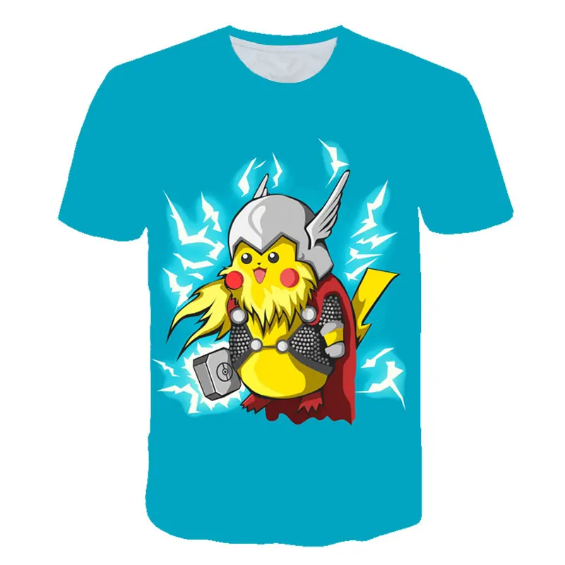 

T Shirt Cartoon Japanese anime Baby Kids Boys Girls Children Short Sleeve Summer Children Clothing Pokemon Pikachu Print T shirt