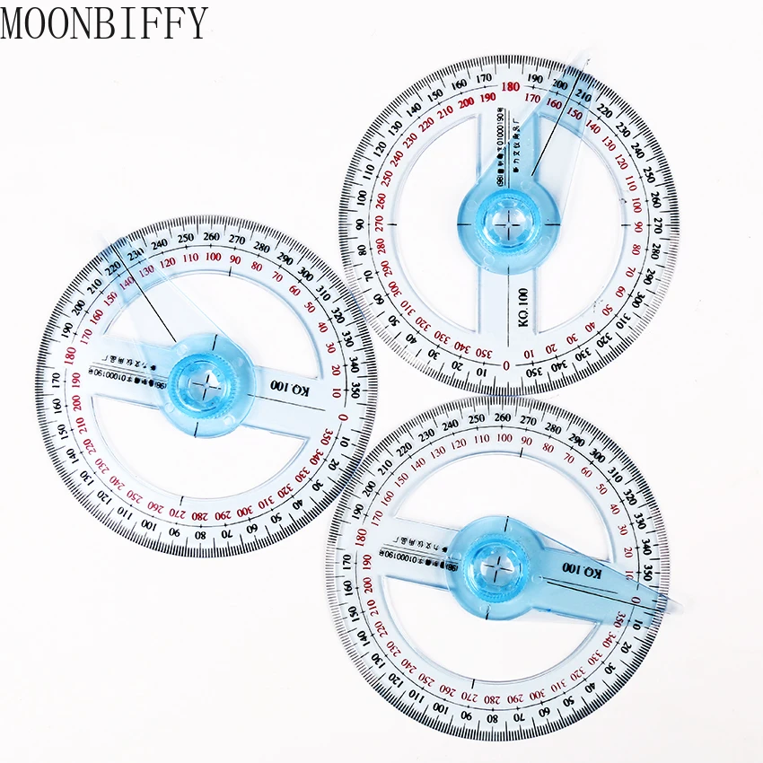 

Newest Portable 10cm Diameter Plastic 360 Degree Pointer Protractor Ruler Angle Finder Swing Arm For School Office Supply